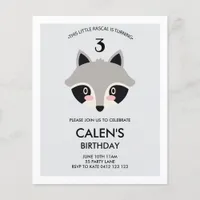 BUDGET Cute Racoon Rascal Minimalist Invitation