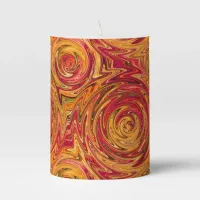 Colorful Fall Foliage Abstract Pillar Candle