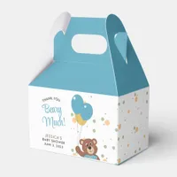 Thank You Beary Much Cute Blue Bear Cub Baby Boy Favor Boxes