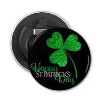 Green Glitter Shamrock Happy St Patrick’s Day T-S