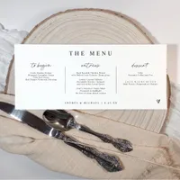 Modern Handwriting Heart Horizontal Wedding Menu