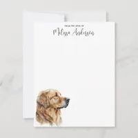 Golden Retriever Watercolor Personalized Dog Lover Note Card