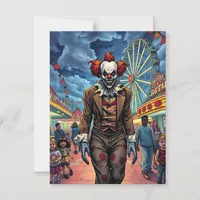 Happy Halloween | Spooky Clown Postcard
