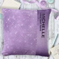 Glitter and Shine Name Violet ID673 Throw Pillow