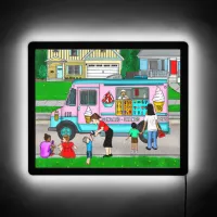 Hot Summer Day Nostalgic Illustration Ice Cream  LED Sign