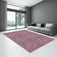 Abstract multicolor painted dots pattern rug