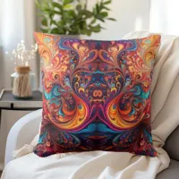 Vibrant Abstract Design Throw Pillow