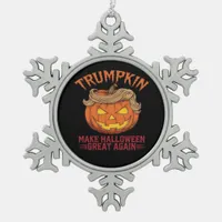 Trumpkin Make Halloween Great Again - Sarcastic Sa Snowflake Pewter Christmas Ornament