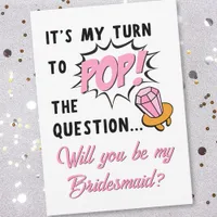 Ring Pop Retro Funny Cute Bridesmaid Proposal Card