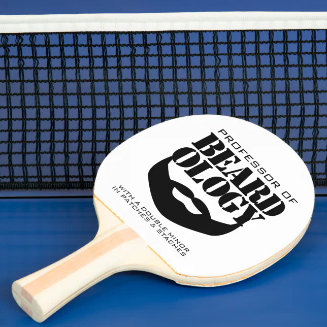 Funny Hairy Professor of Beardology Ping Pong Paddle