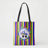 Personalized Cars and Trucks Striped Boy's Tote Bag