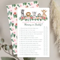 Mommy or Daddy Safari Baby Shower Game 