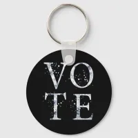 Rustic Blue Vote Keychain