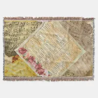 Vintage Sheet Music Musical Notes Blanket