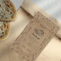 Rustic Homemade Sourdough Cottage Food Law Label