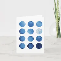 Abstract Blue Watercolor Geometric Birthday Card