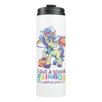 Spooky Rainbow Spell Halloween Unicorn Witch Thermal Tumbler