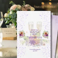  Champagne Floral Wedding Congratulations Card 
