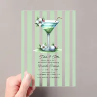Preppy Chic Martini Golf Bachelorette Party Acrylic Invitations