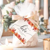 Elegant Floral Autumn Wedding Fall In Love  Favor Tags