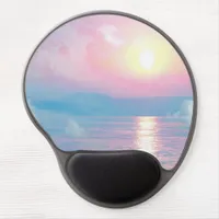 Magical landscape in pink sunset gel mouse pad