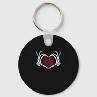 Skeleton Hand Heart Sign Costume Trending Hallowee Keychain