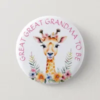 Baby Giraffe Floral, Grandma to be | Baby Shower Button