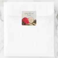 Rustic Poinsettia Winter Wedding Favor Tag
