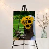 Rustic Sunflowers and Cowboy Boots Western Wedding Foam Board