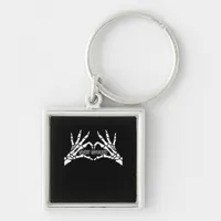 Skeleton Heart And Hands Classic Design  Keychain