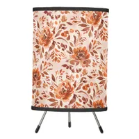 Abstract Floral Watercolor Pattern Autumn Colors Tripod Lamp