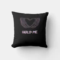 Hold Me Classic Skeleton Hand Heart Style Throw Pillow