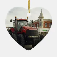 Tractor in the Tractor Parade Ceramic Ornament