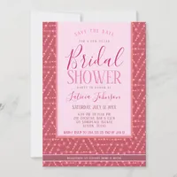 Bridal Shower • Dusky Rose Pink Geometric Pattern Invitation