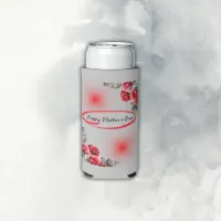 Floral Grey & Red Happy Mother's Day | Seltzer Can Cooler