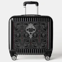 Goth Gray Ornament with Skull Personalized Luggage