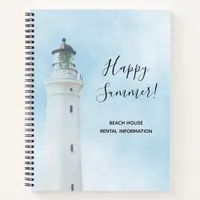 Beach House Cabin rental information lighthouse Notebook