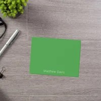 Forest green white name post-it notes