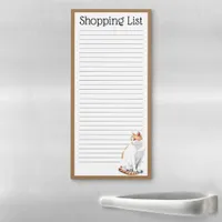 Orange Ginger and White Cat  Personalized Magnetic Notepad