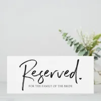 Wedding Hanging Long Reserved Sign - Black