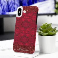 Red rose blossoms with dewdrops - custom  iPhone 16 case