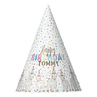 Watercolor Pastel Goat Petting Zoo Birthday  Party Hat