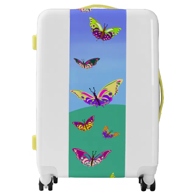 Flying multicolored butterflies luggage