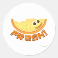 Fresh Orange Classic Round Sticker