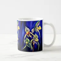 Blue orchids  painting coffee mug