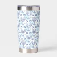 Hanukkah Menorah Star of David Doodle Art Style Insulated Tumbler
