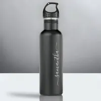 Custom Elegant Script Name Travel Water Bottle