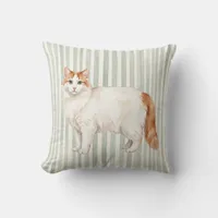 Turkish Van Cat Throw Pillow Cover