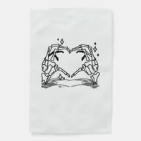 Skeleton Hand Heart Funny Design Garden Flag