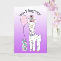 Cute Funny LLama Humor Happy Birthday Card